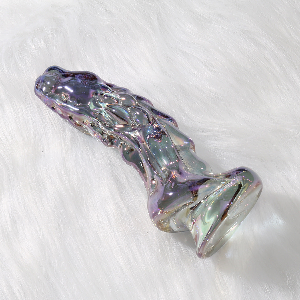 6 inch fantasy texture dragon glass butt plug