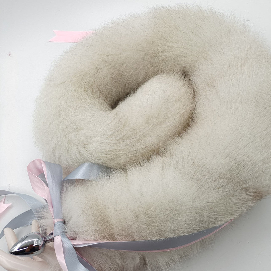 Realistic Furry Arctic Fox Tail Butt Plug