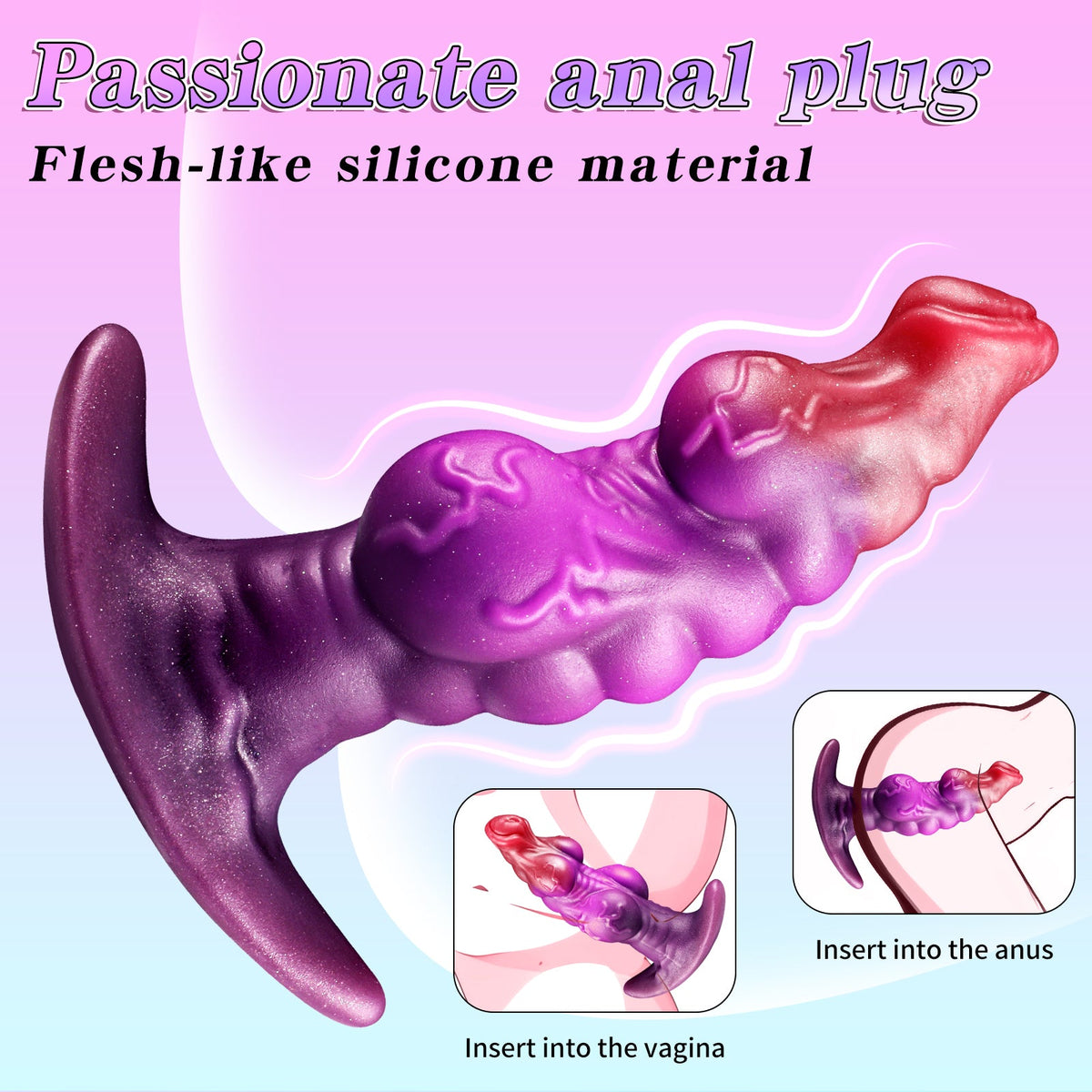 Monster dog knot silicone butt plug sets