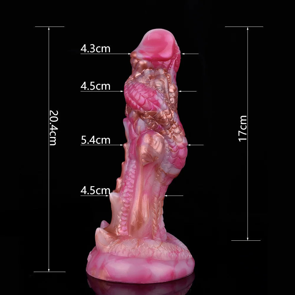 Pink remote control vibraing dragon dildo