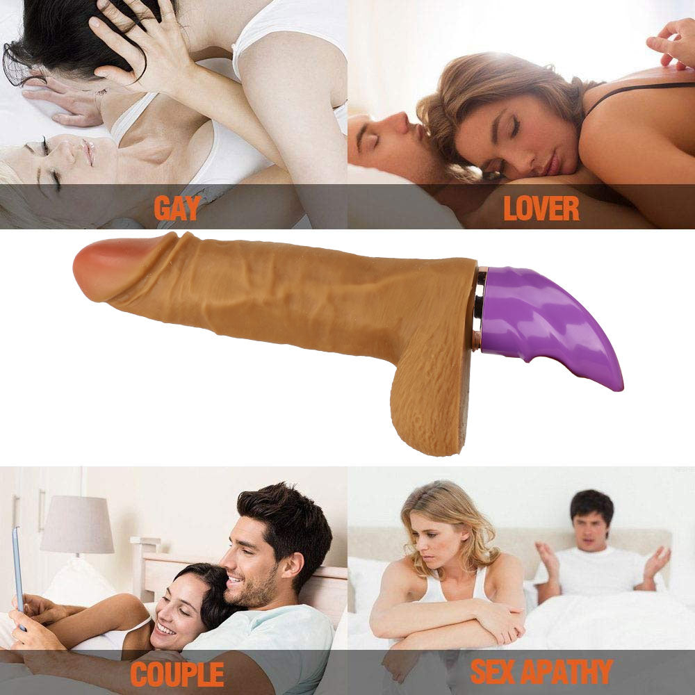 Heated Vibrating With Handle Thrusting Dildo