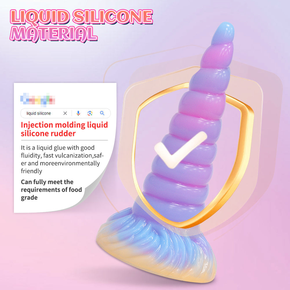 7 Inch Glow In The Dark Tapered Unicorn Butt Plug