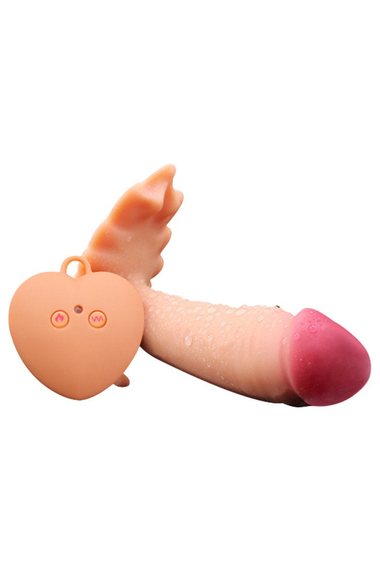 Ultra quiet rechargeable remote control strap on realistic dildo vibrator