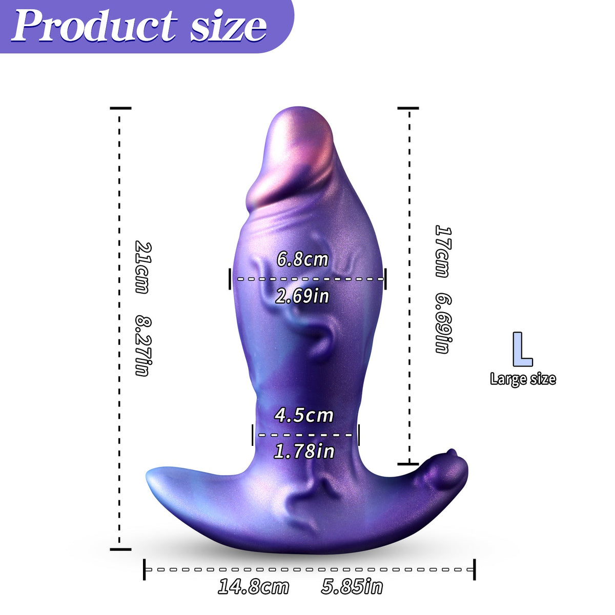 Purple soft thick penis butt plug