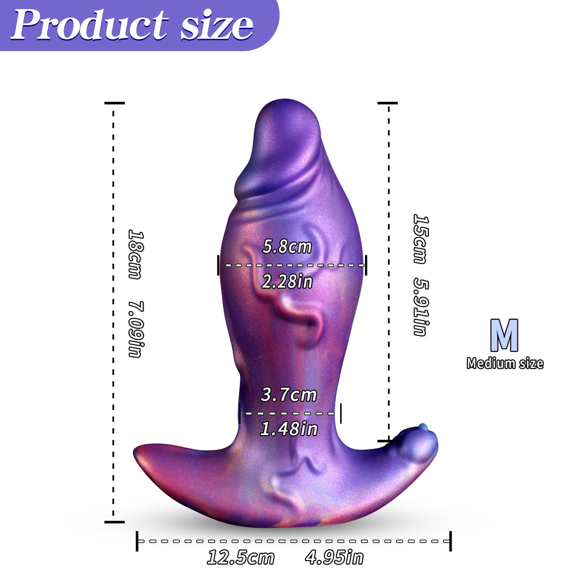 Purple soft thick penis butt plug