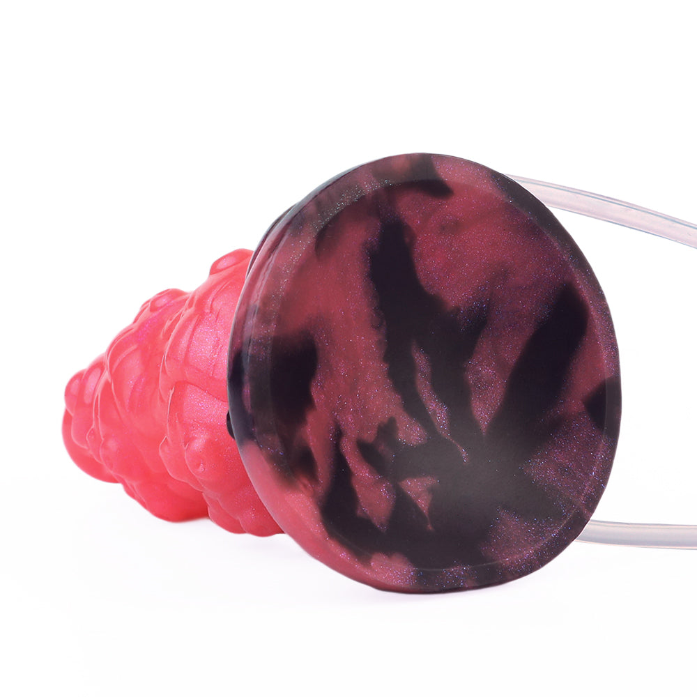 Red tentacle cumshot inflatable butt plug