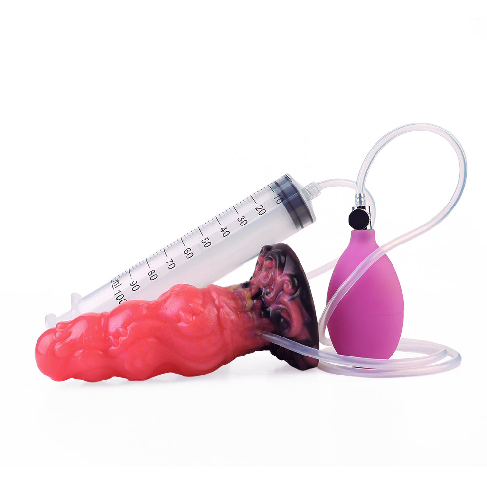 Red dragon cum inflatable butt plug