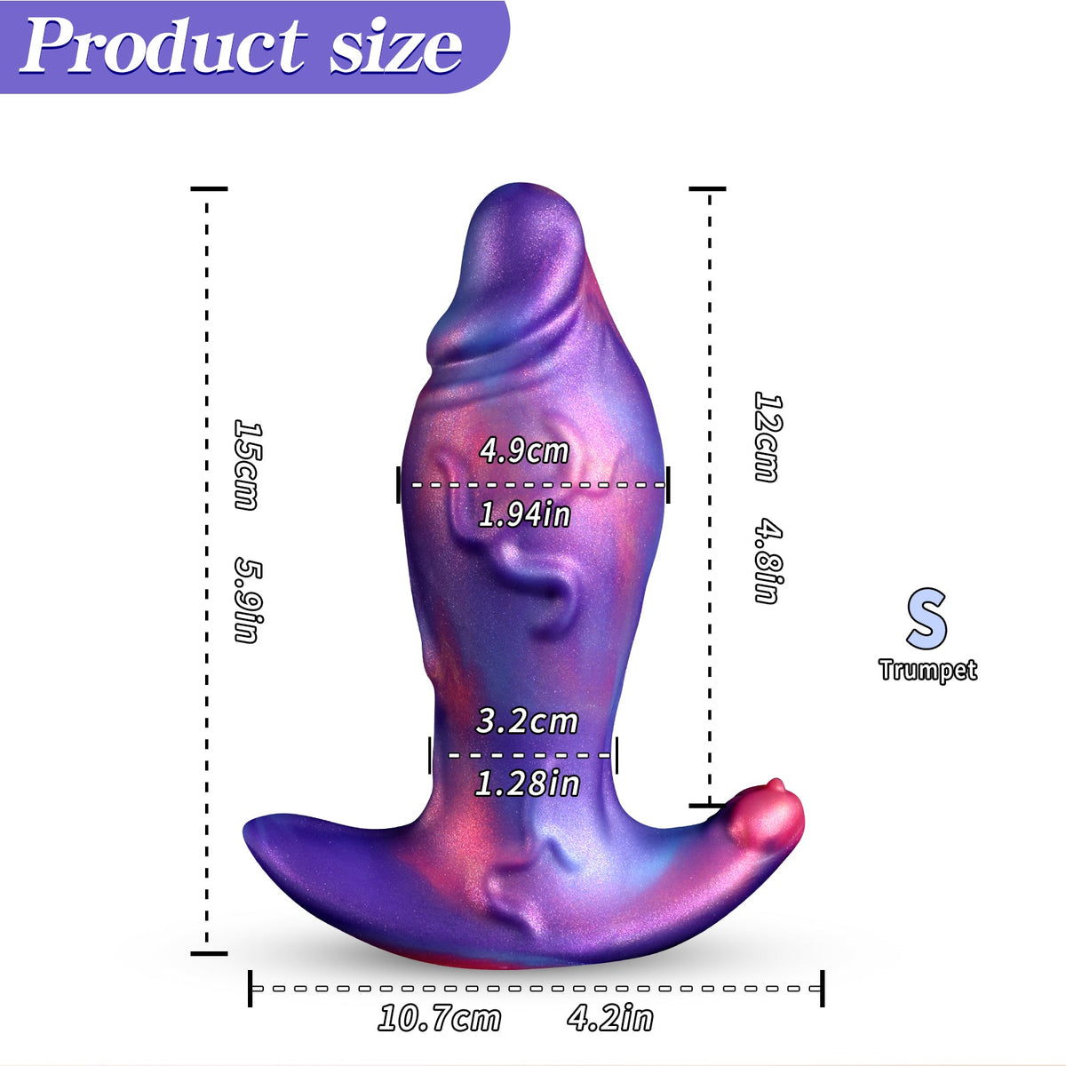 Purple soft thick penis butt plug