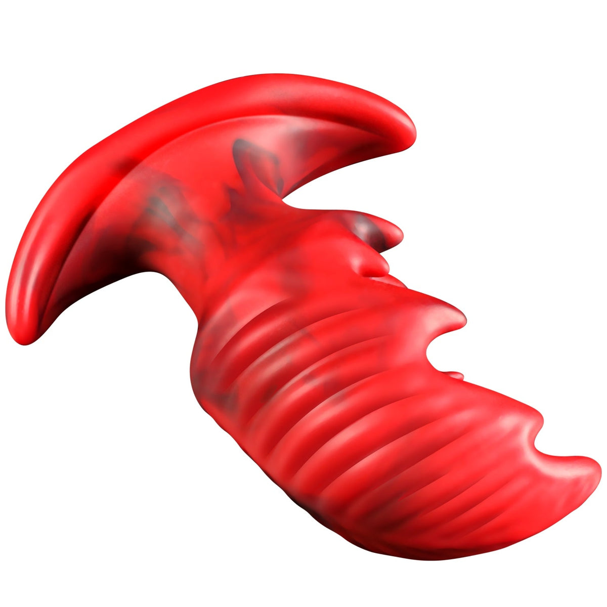 Red spiked texture huge butt plug