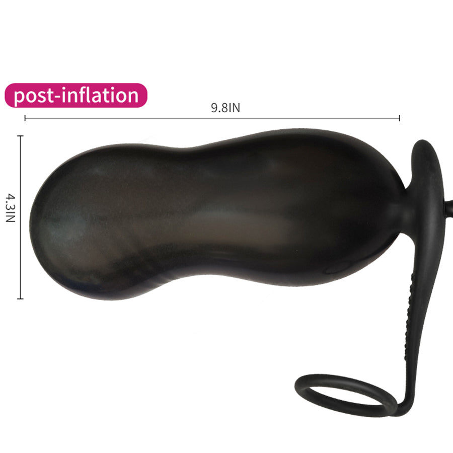 Silicone penis ring inflatable butt plug