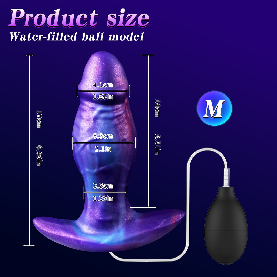 Purple Penis Silicone Squirting Large Butt Plug