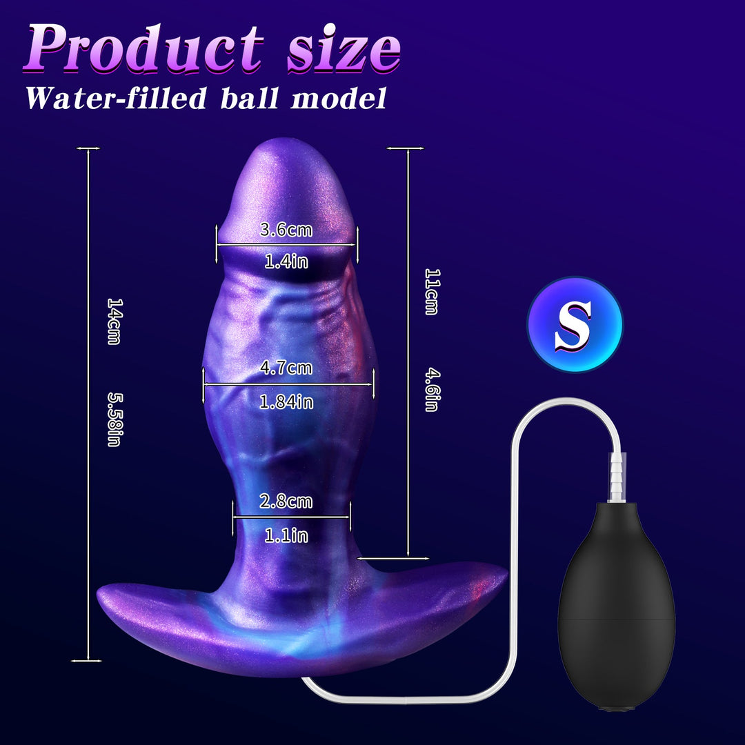Purple Penis Silicone Squirting Large Butt Plug