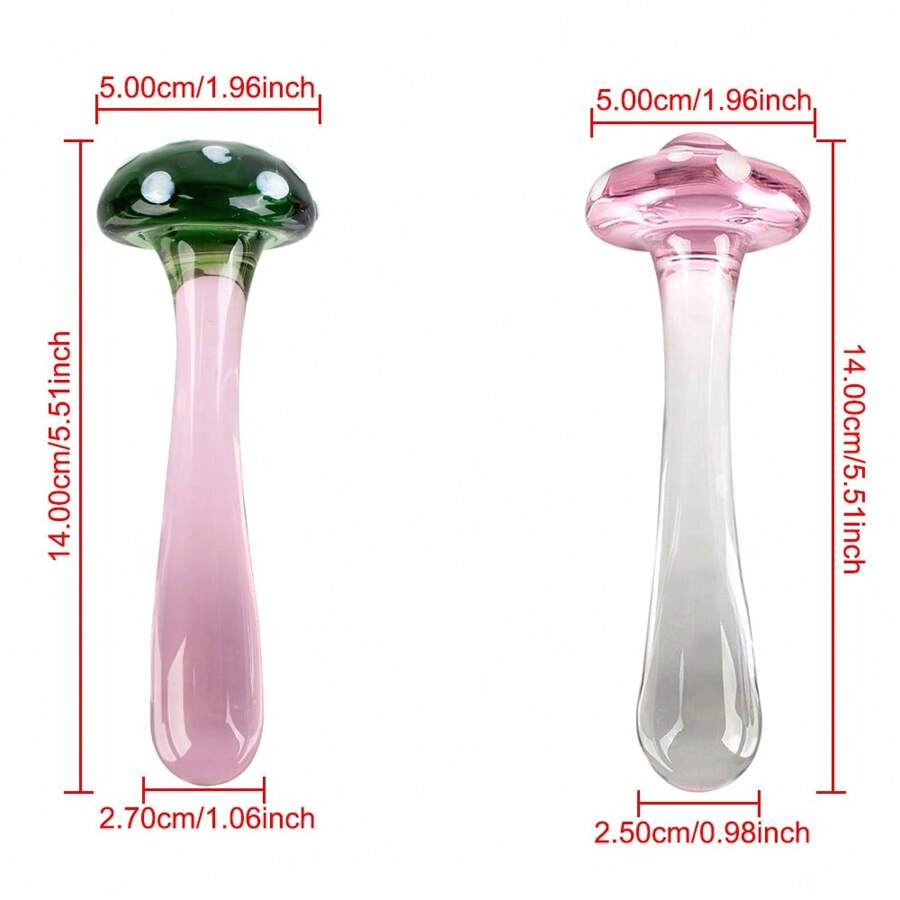 Mushroom 5 Inch Small Glass Butt Plug
