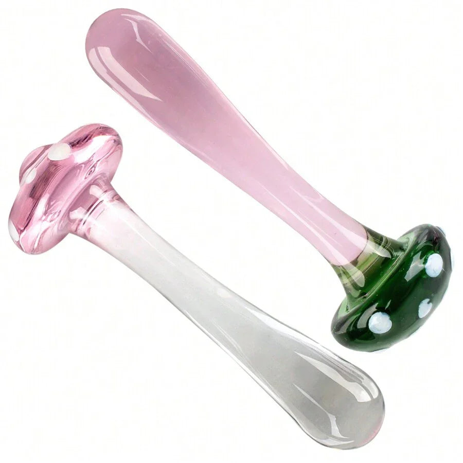 Mushroom 5 Inch Small Glass Butt Plug