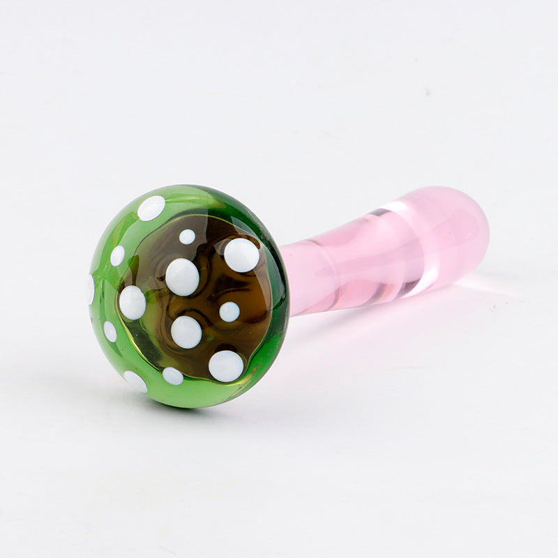 Mushroom 5 Inch Small Glass Butt Plug