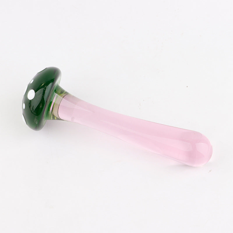 Mushroom 5 inch small glass butt plug