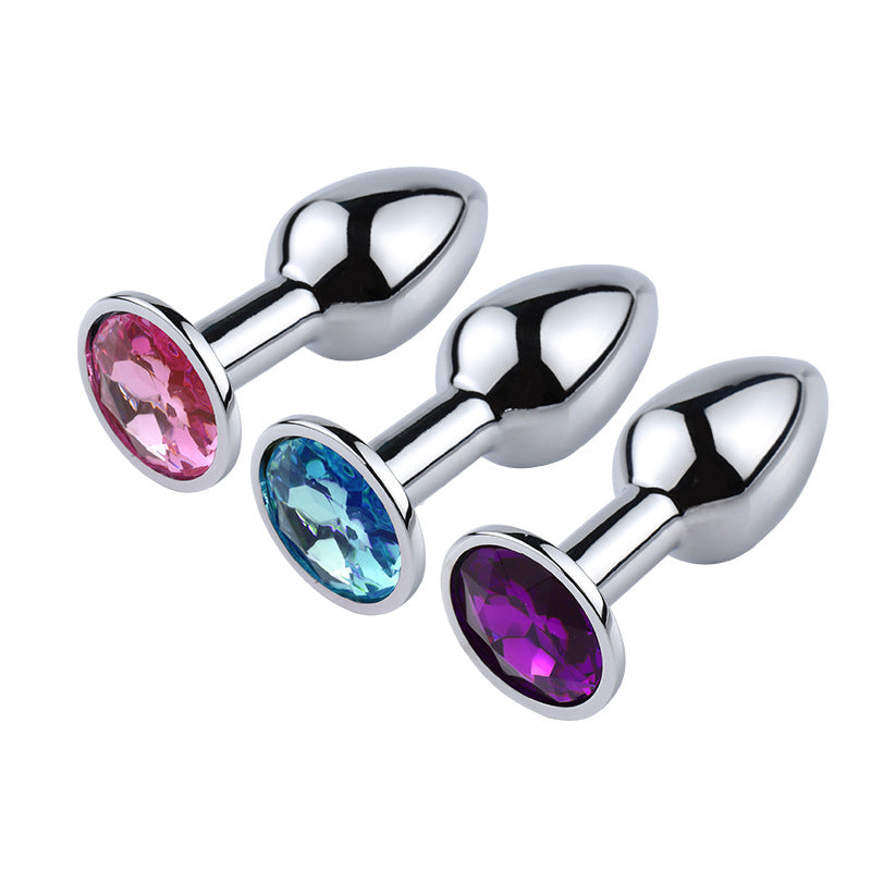 Extra small butt plug metal with gemstone