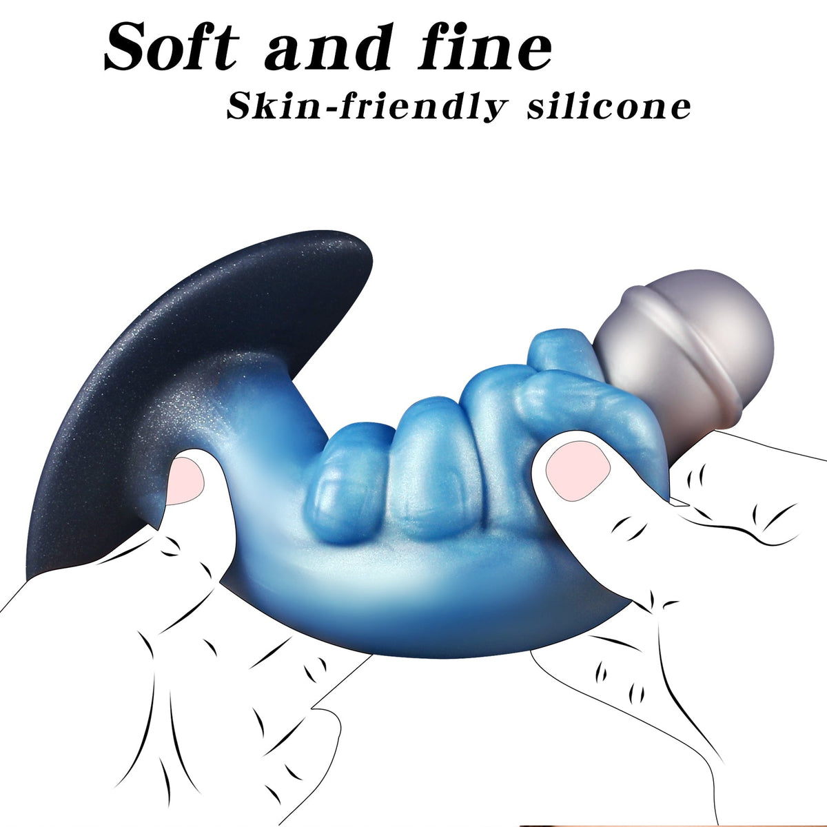 Blue fist microphone silicone butt plug sets