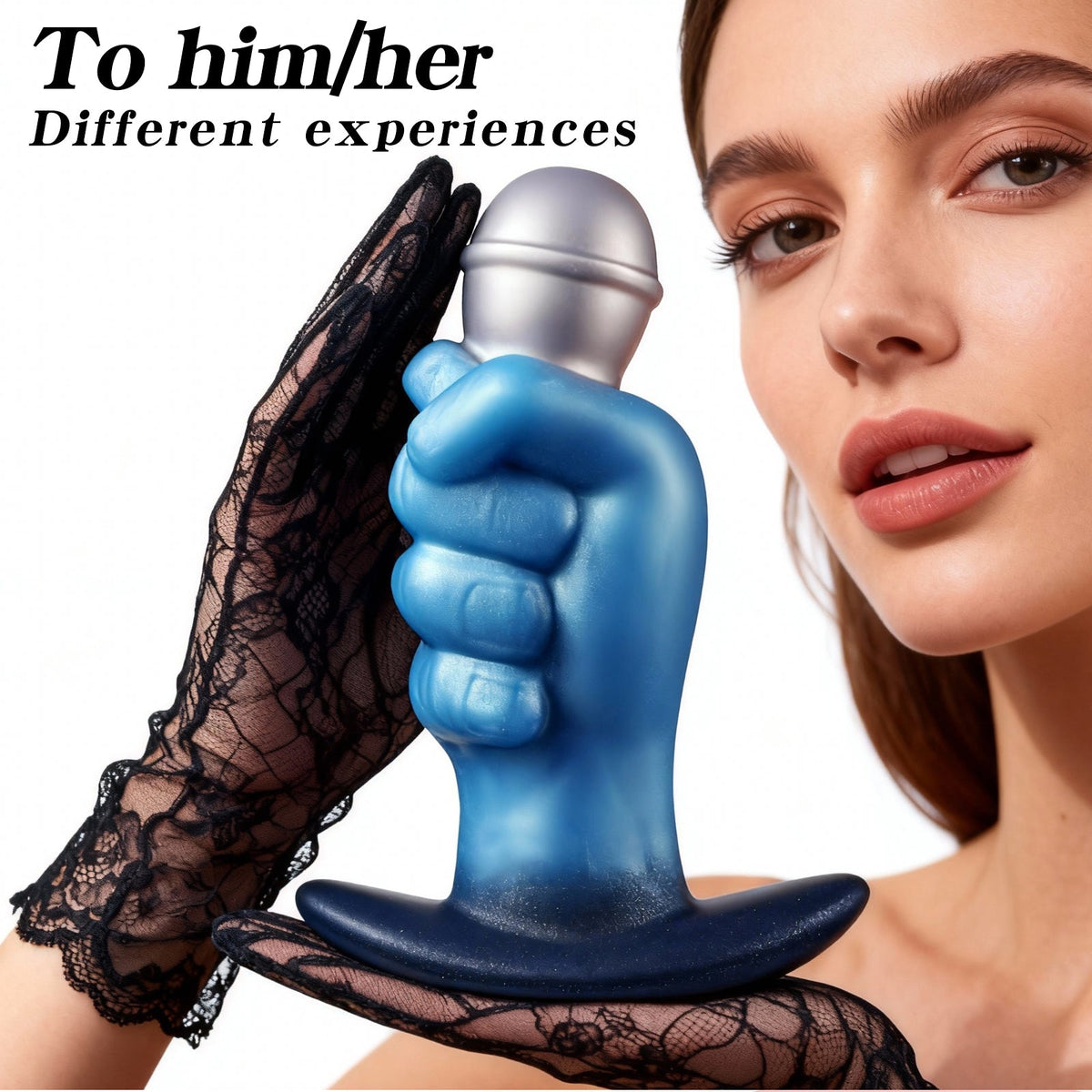 Blue fist microphone silicone butt plug sets