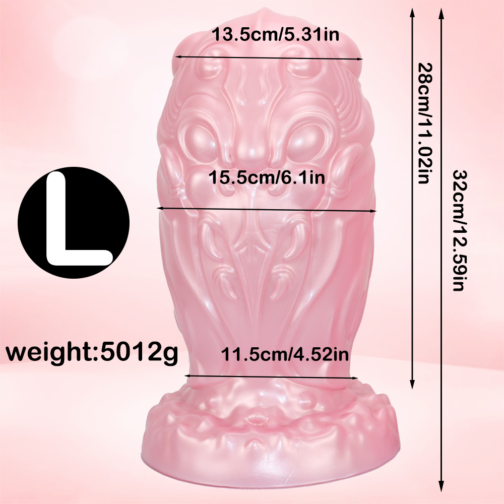 Silicone monster head super giant butt plug