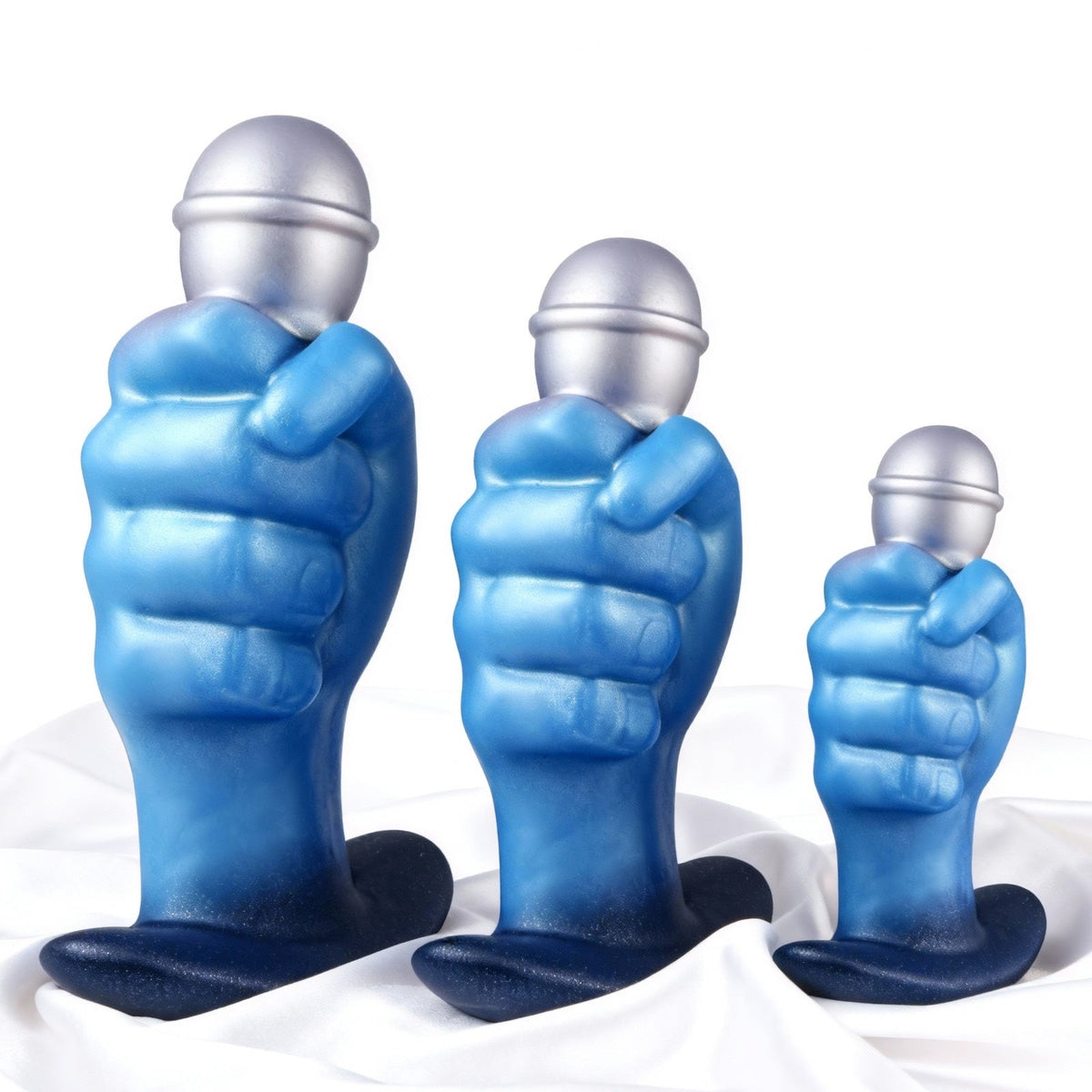Blue fist microphone silicone butt plug sets