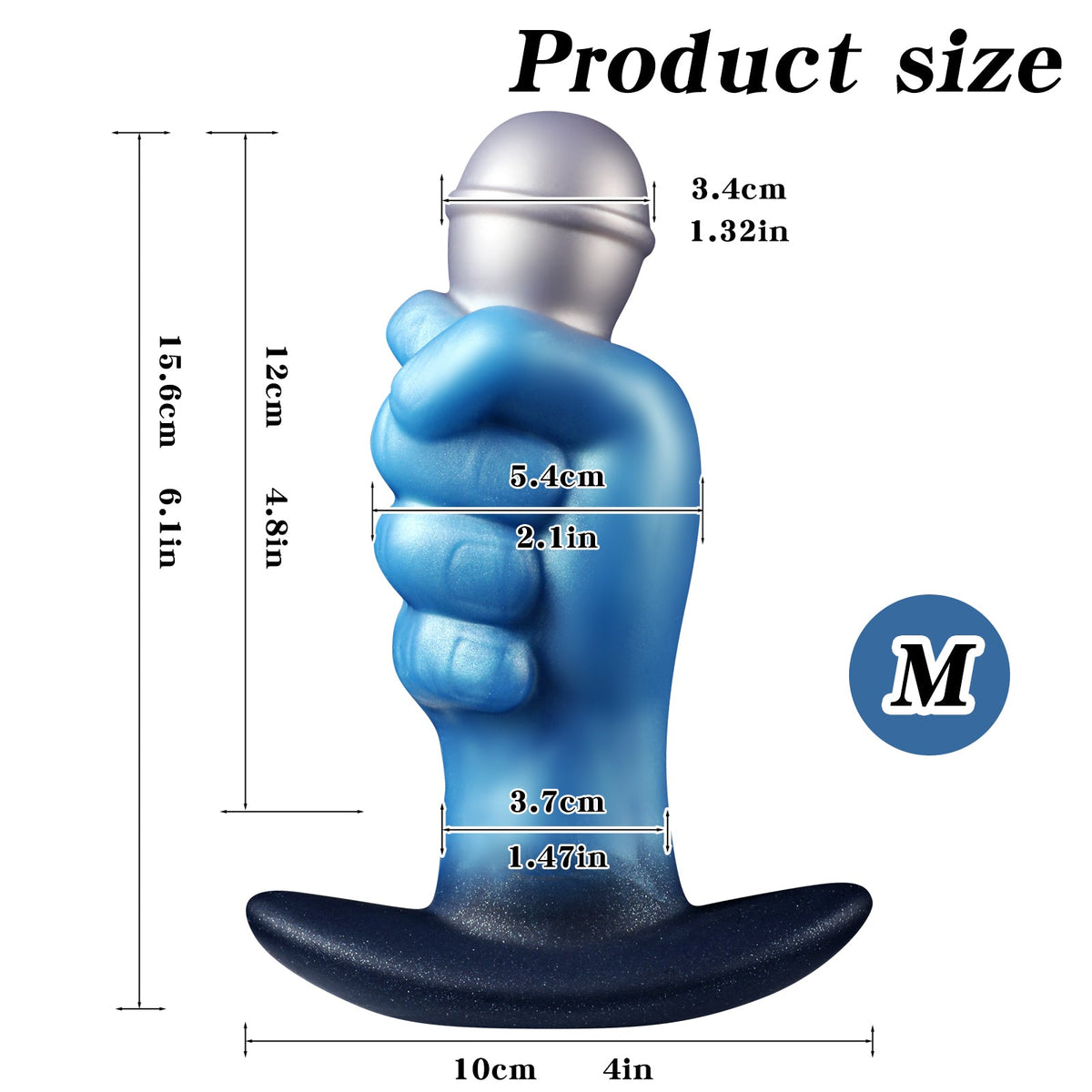 Blue fist microphone silicone butt plug sets