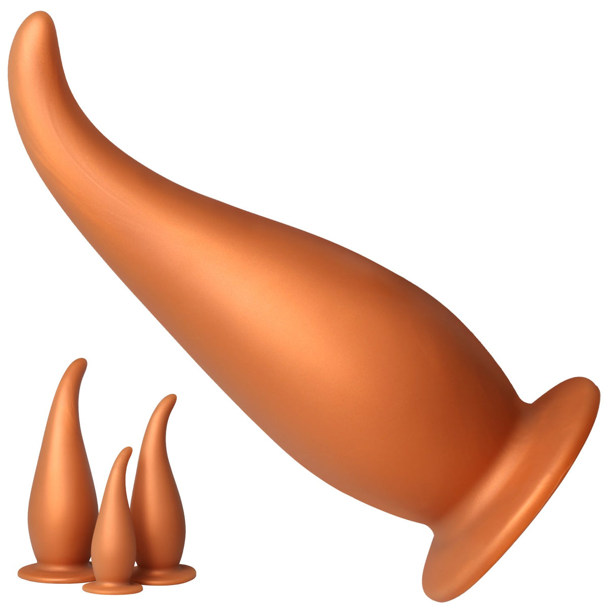 Gold silicone p spot stimulation huge butt plug