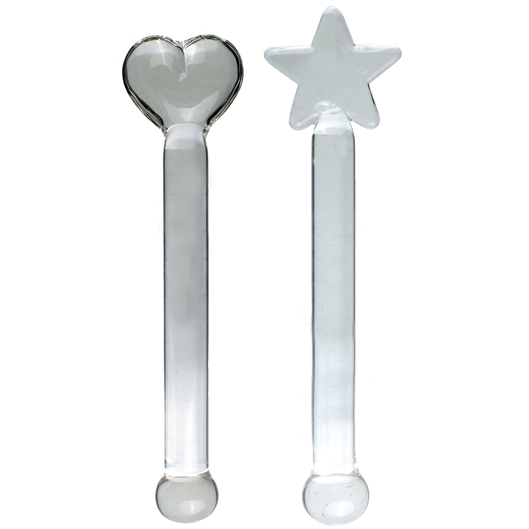 Cute Clear Fairy Masturbating Rod Glass Butt Plug