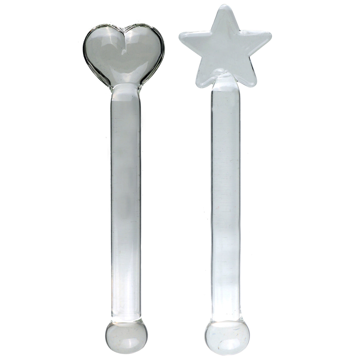Cute clear fairy masturbating rod glass butt plug