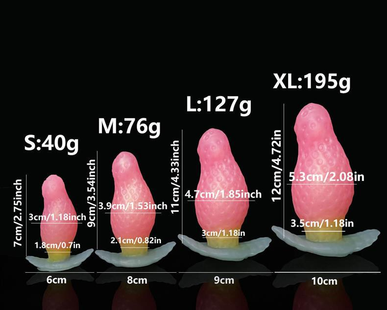 Strawberry butt plug pink silicone boat anchor plug