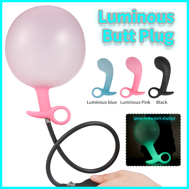 Silicone inflatable stretch light up butt plug