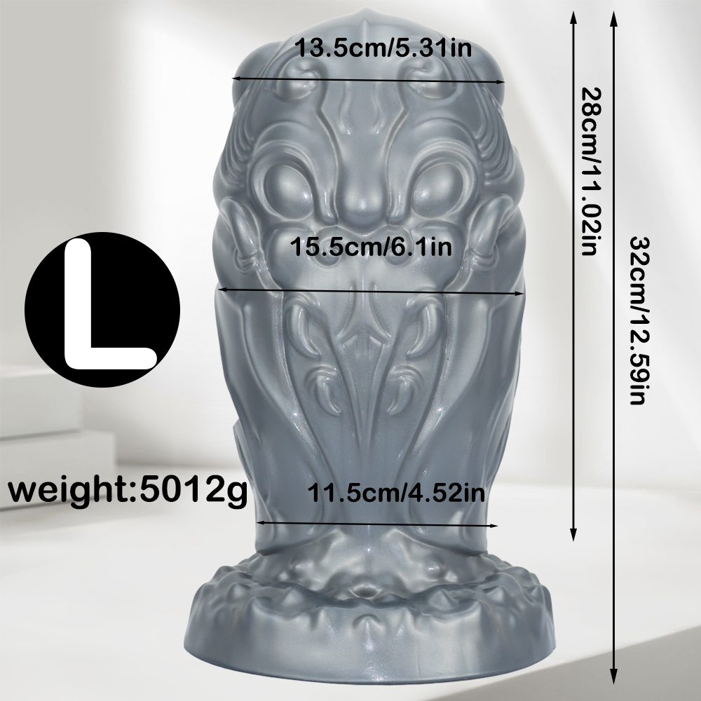 Silicone monster head super giant butt plug