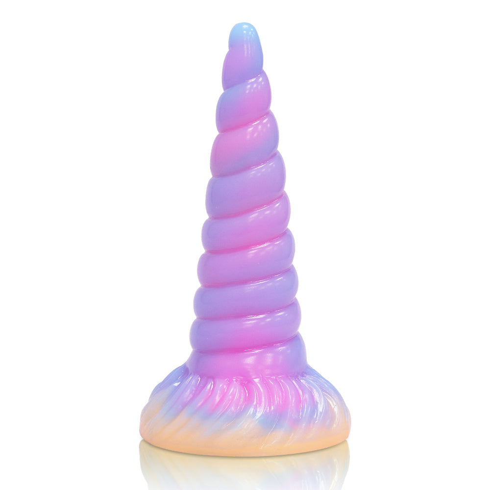 7 Inch Glow In The Dark Tapered Unicorn Butt Plug