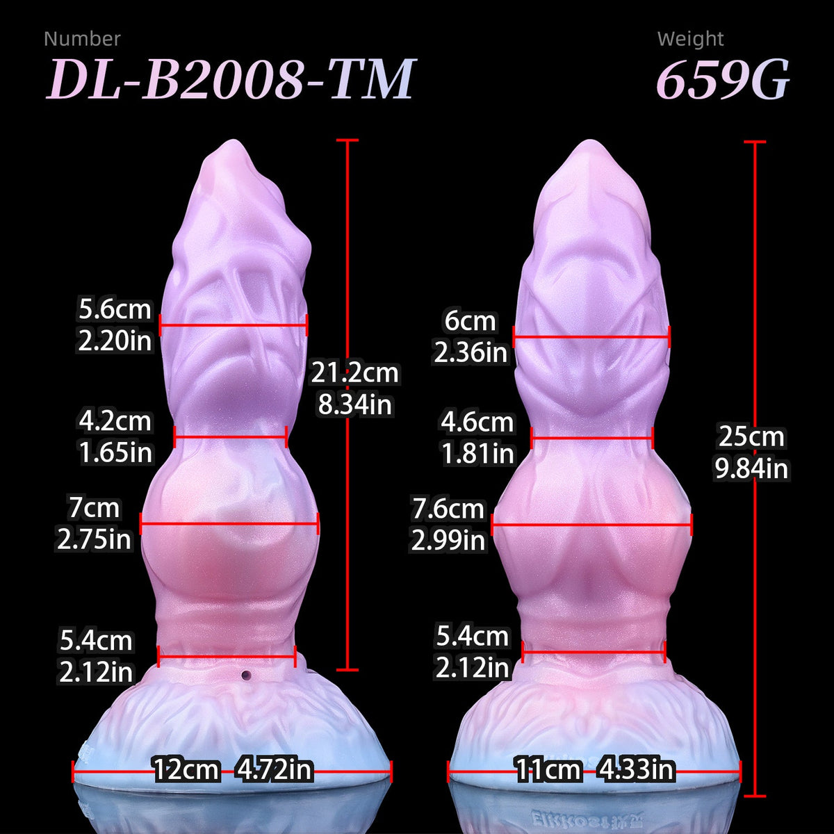 9 inch mecha wolf inflatable butt plug