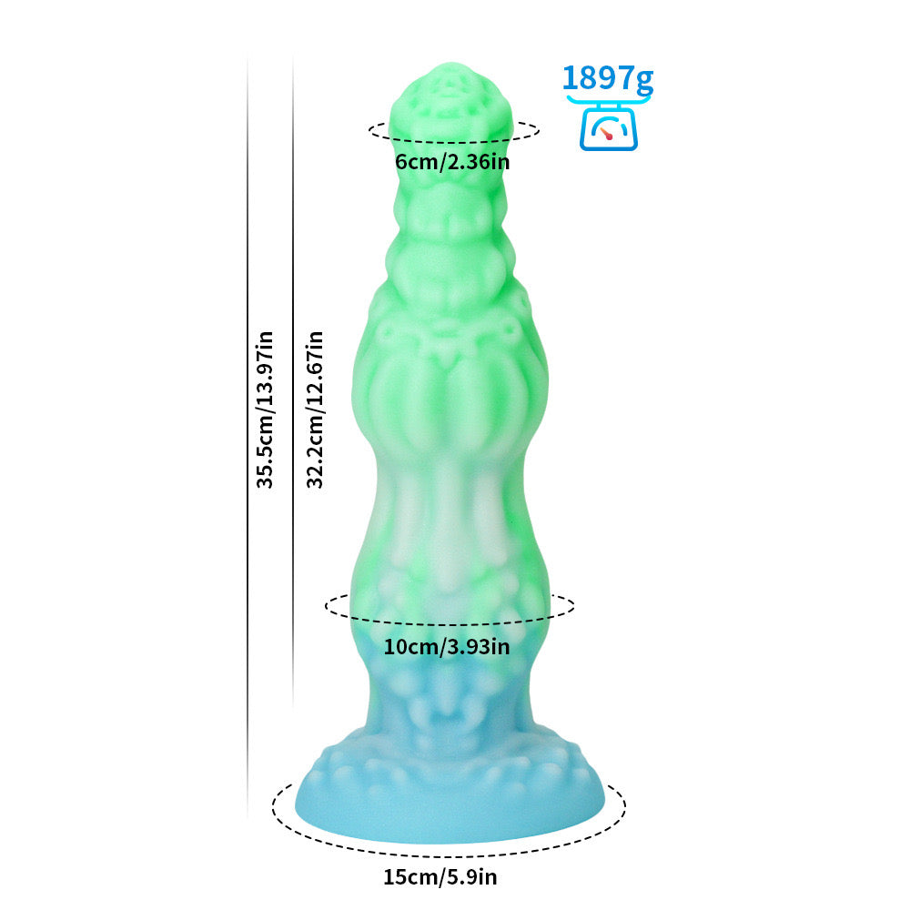 Silicone Fantasy Dragon lights up Huge Butt Plug