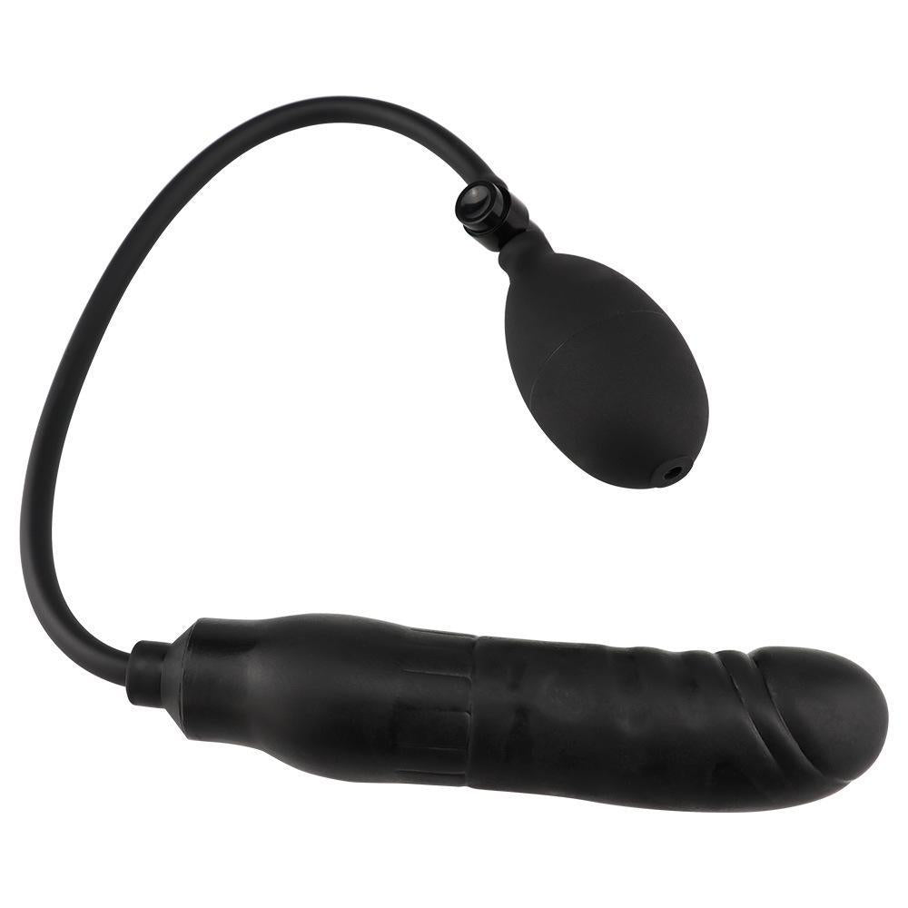 Black silicone butt plug inflatable butt plug