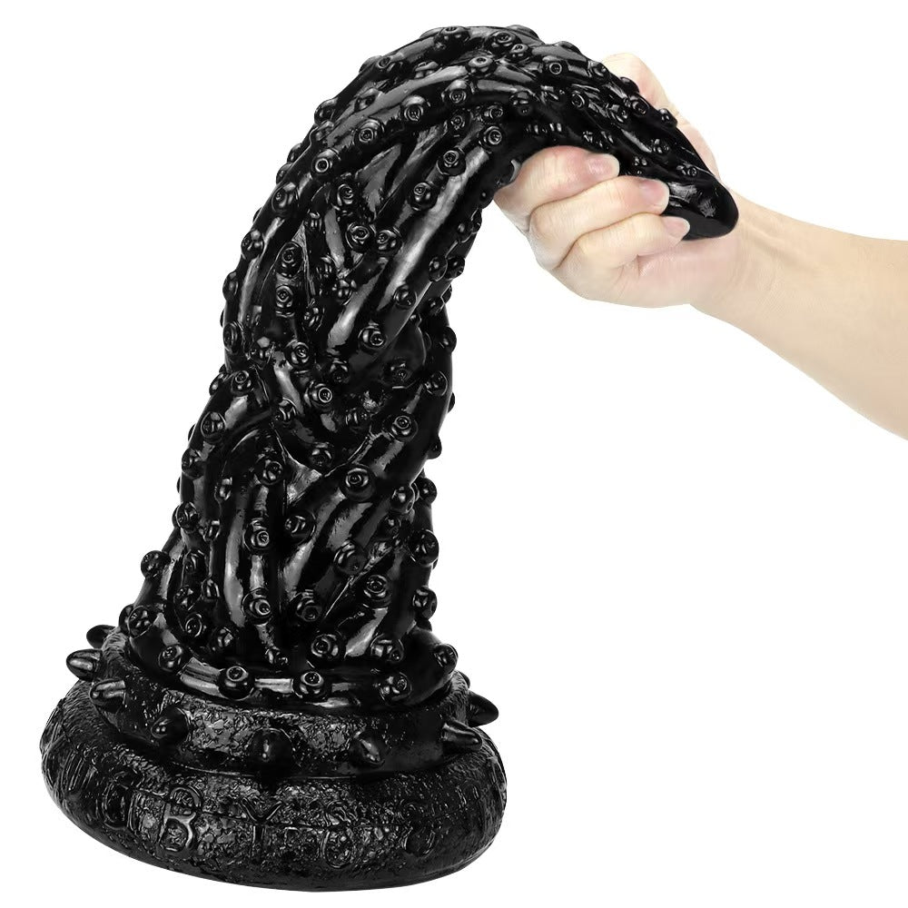 Giant black silicone tentacle tapered butt plug
