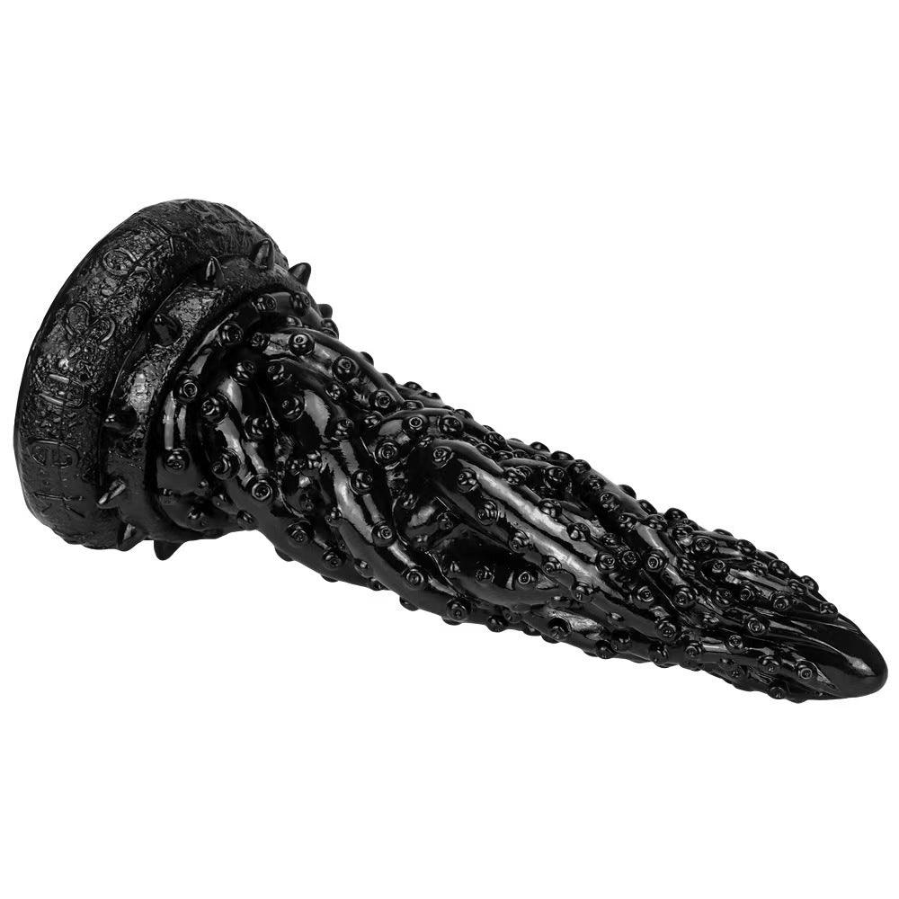 Giant black silicone tentacle tapered butt plug