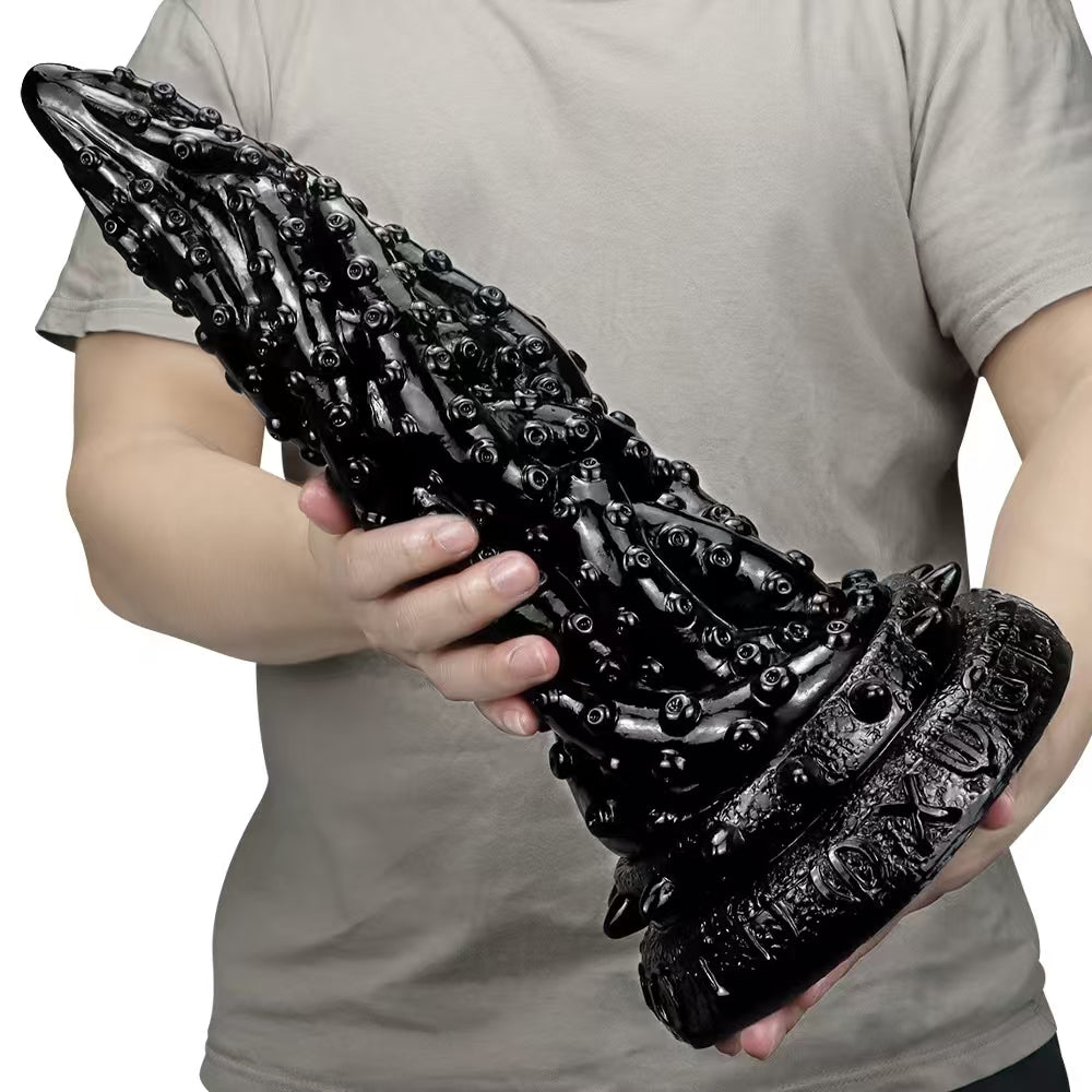 Giant Black Silicone Tentacle Tapered Butt Plug