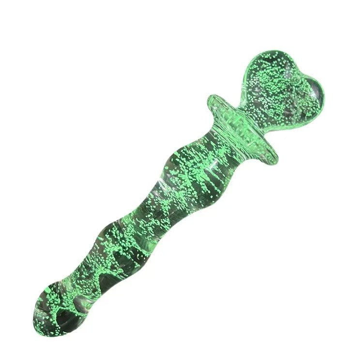 Heart glass butt plug 7 inch luminous fairy wand