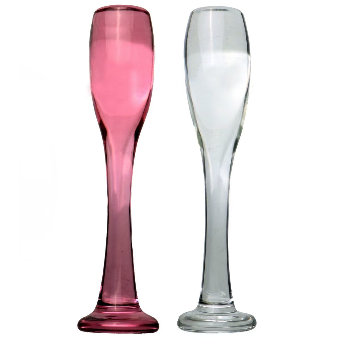 Pink Wine Glass Discreet Glass Butt Plug