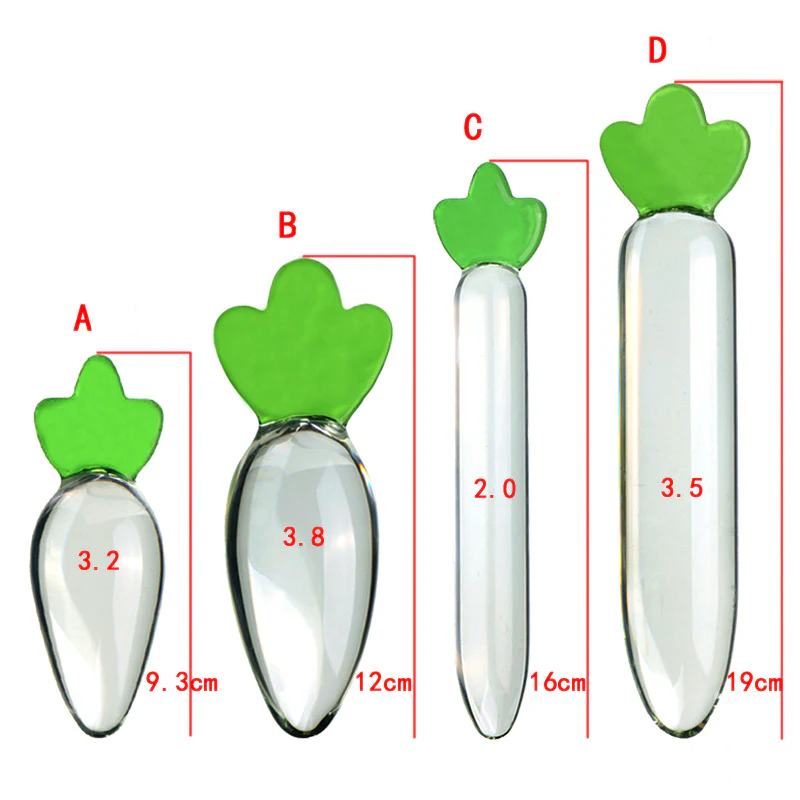 Clear Radish Smooth Massager Glass Butt Plug