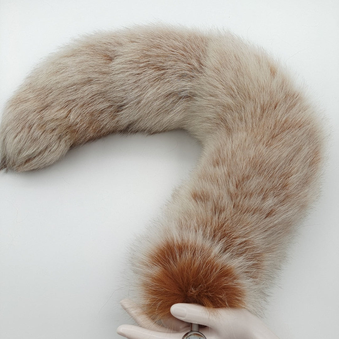 Brown Metal Fox Furry Tail Butt Plug