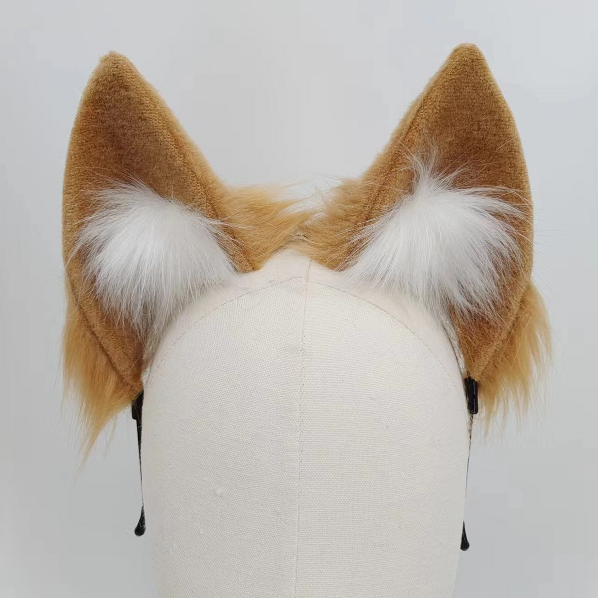 Orange small anal fox tail butt plug