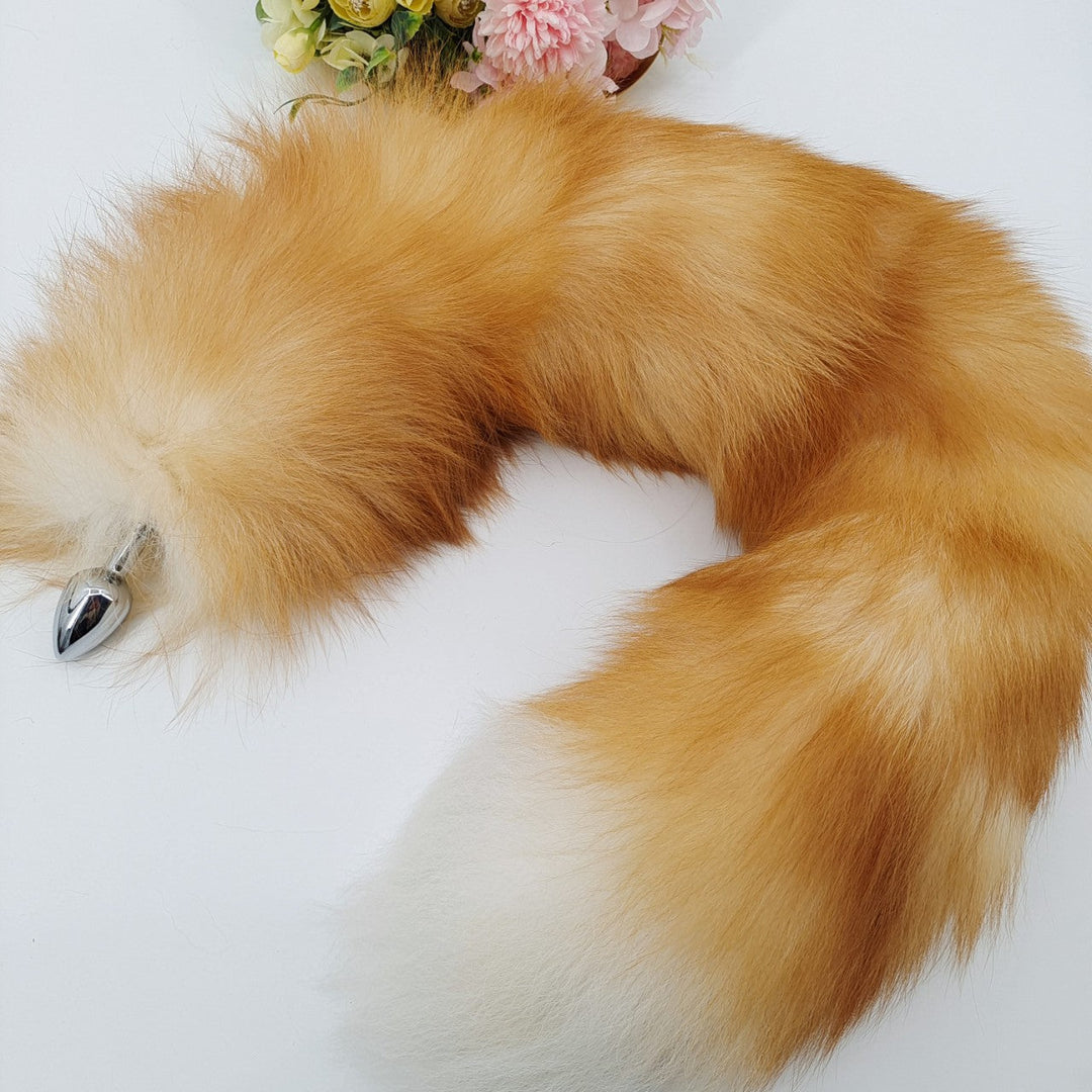 Orange Small Anal Fox Tail Butt Plug