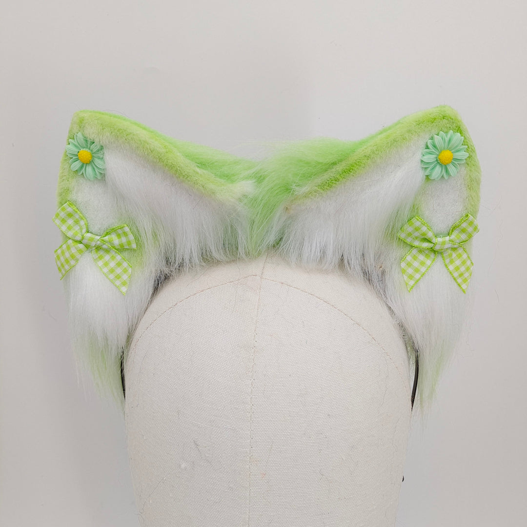 Green Fox Furry Tail Metal Butt Plug