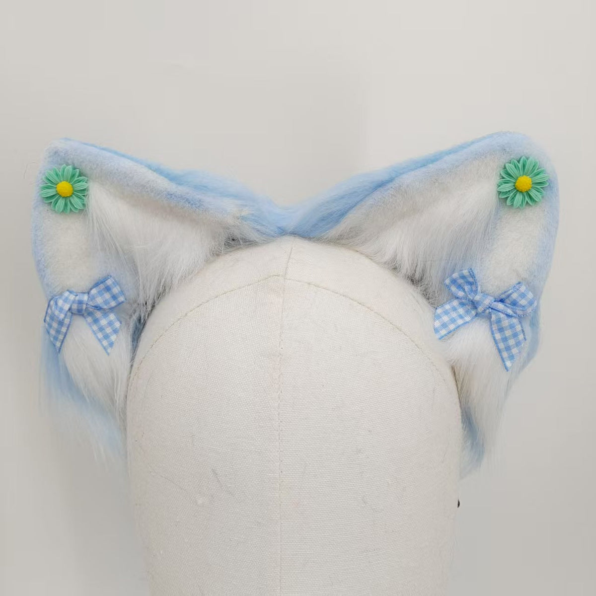 Blue fox tail furry real anal plug