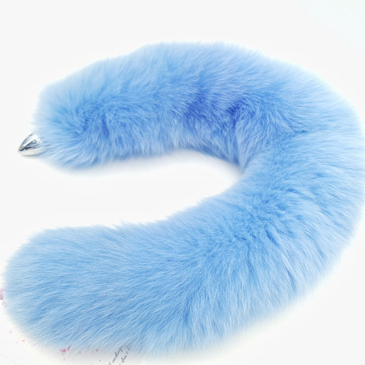 Blue fox tail furry real anal plug
