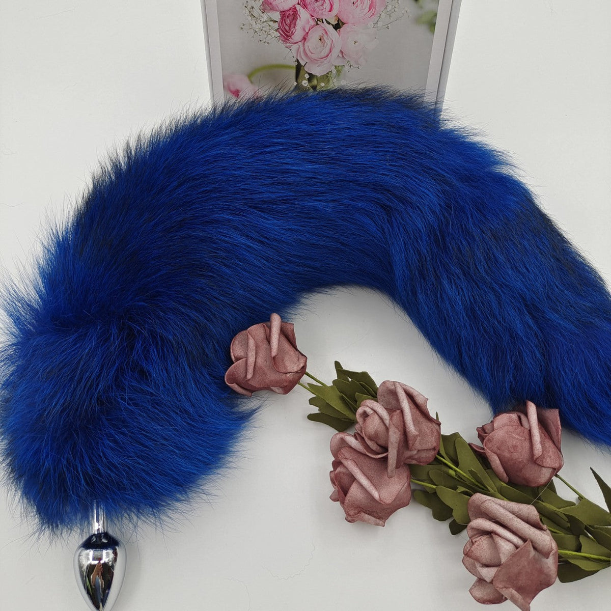 Blue fantasy temptation fox tail butt plug