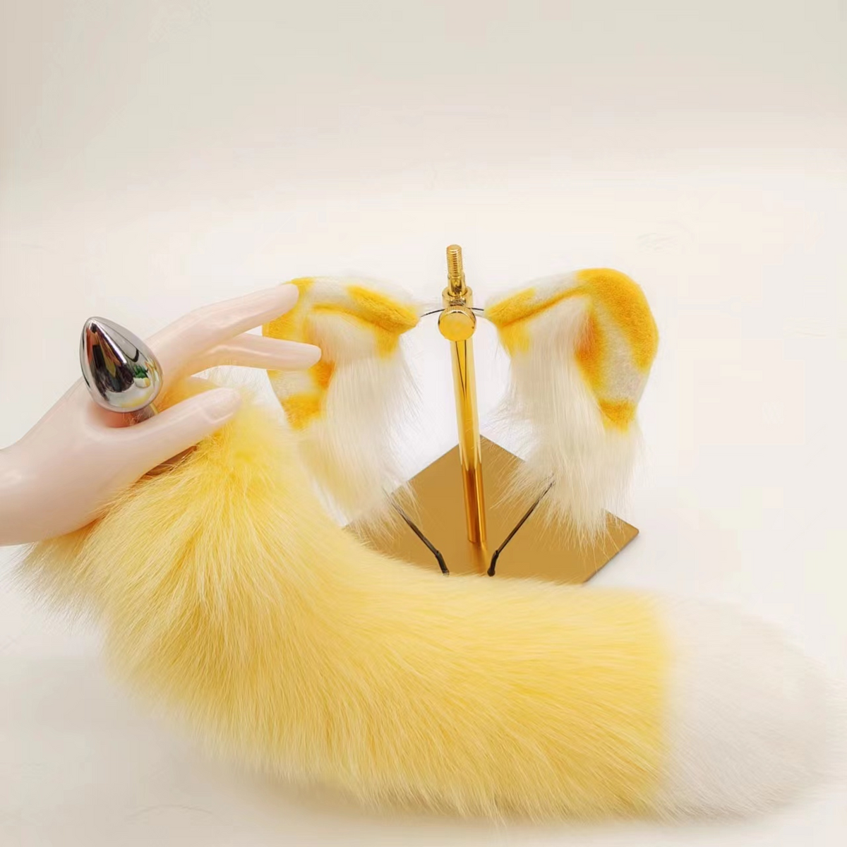 Real fox fur fluffy anal tail plug